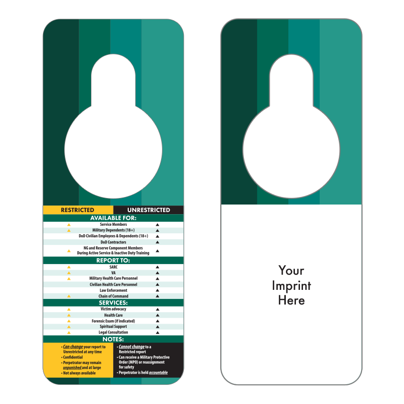 Door Hanger with Reporting Options - Army