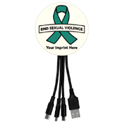 Teal Ribbon 3-in-1 Charging Cable