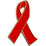 Red Ribbon Lapel Pin